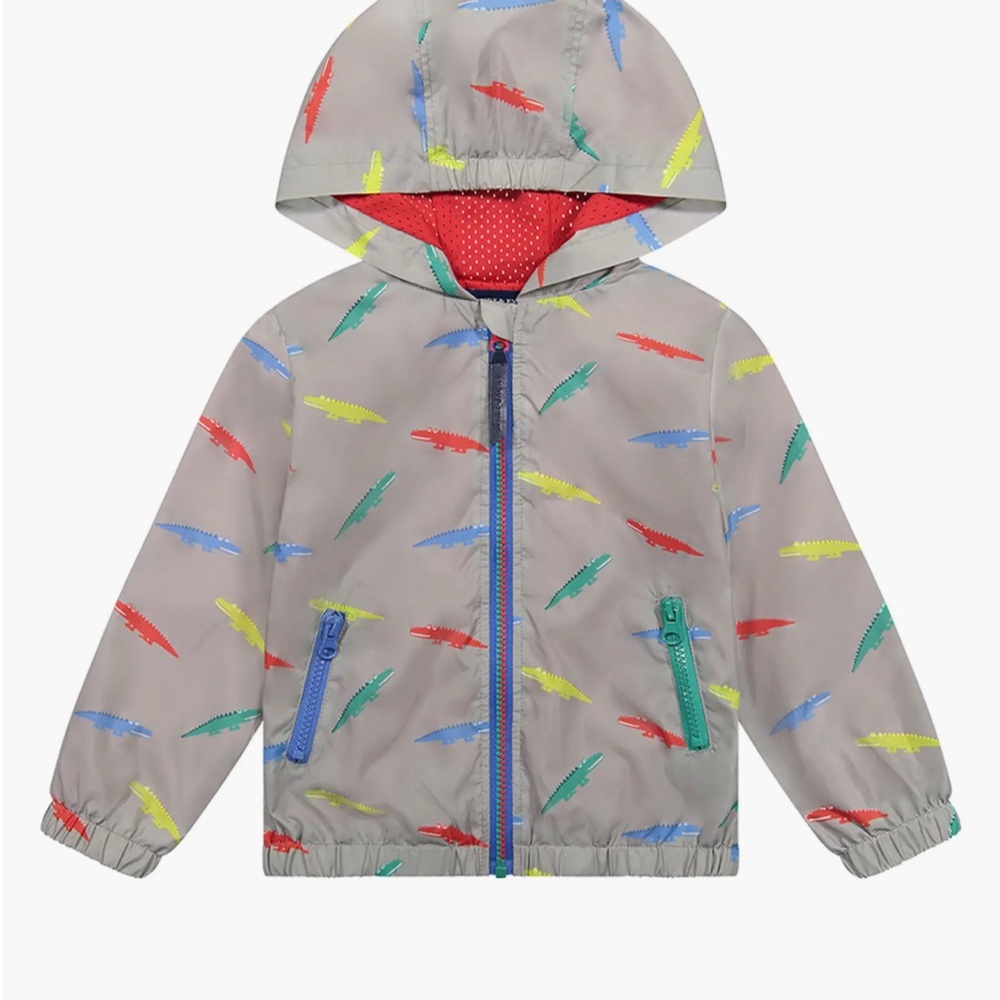 Kids’ Print Windbreaker, Size 12-18M, New with Tags, Colorful Crocodiles